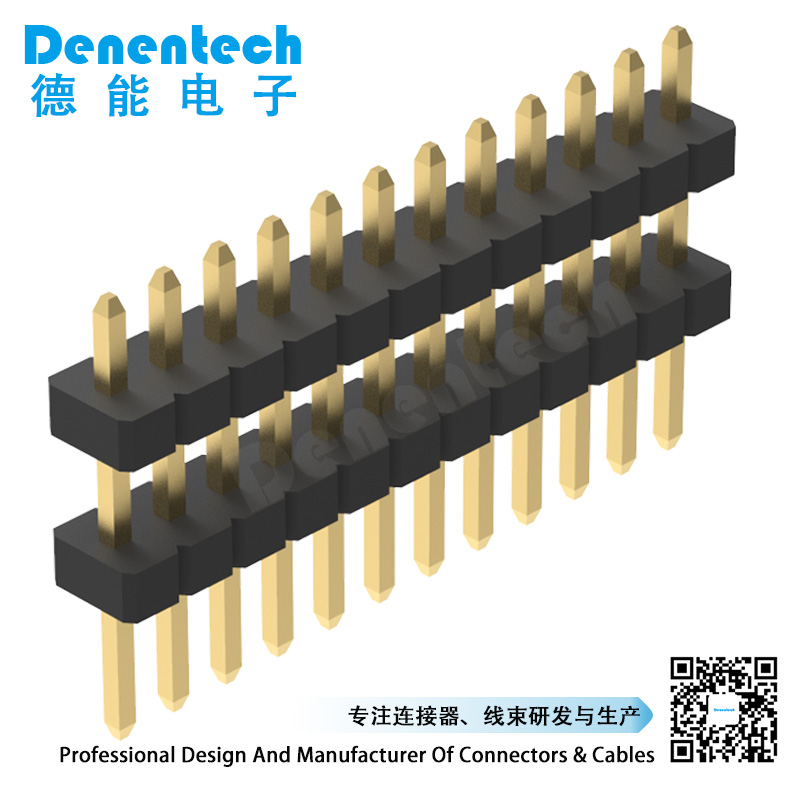 Denentech 1.27mm pin header single row dual plastic straight female pin header 1.27mm